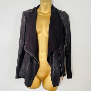 Zara western moto jacket black waterfall